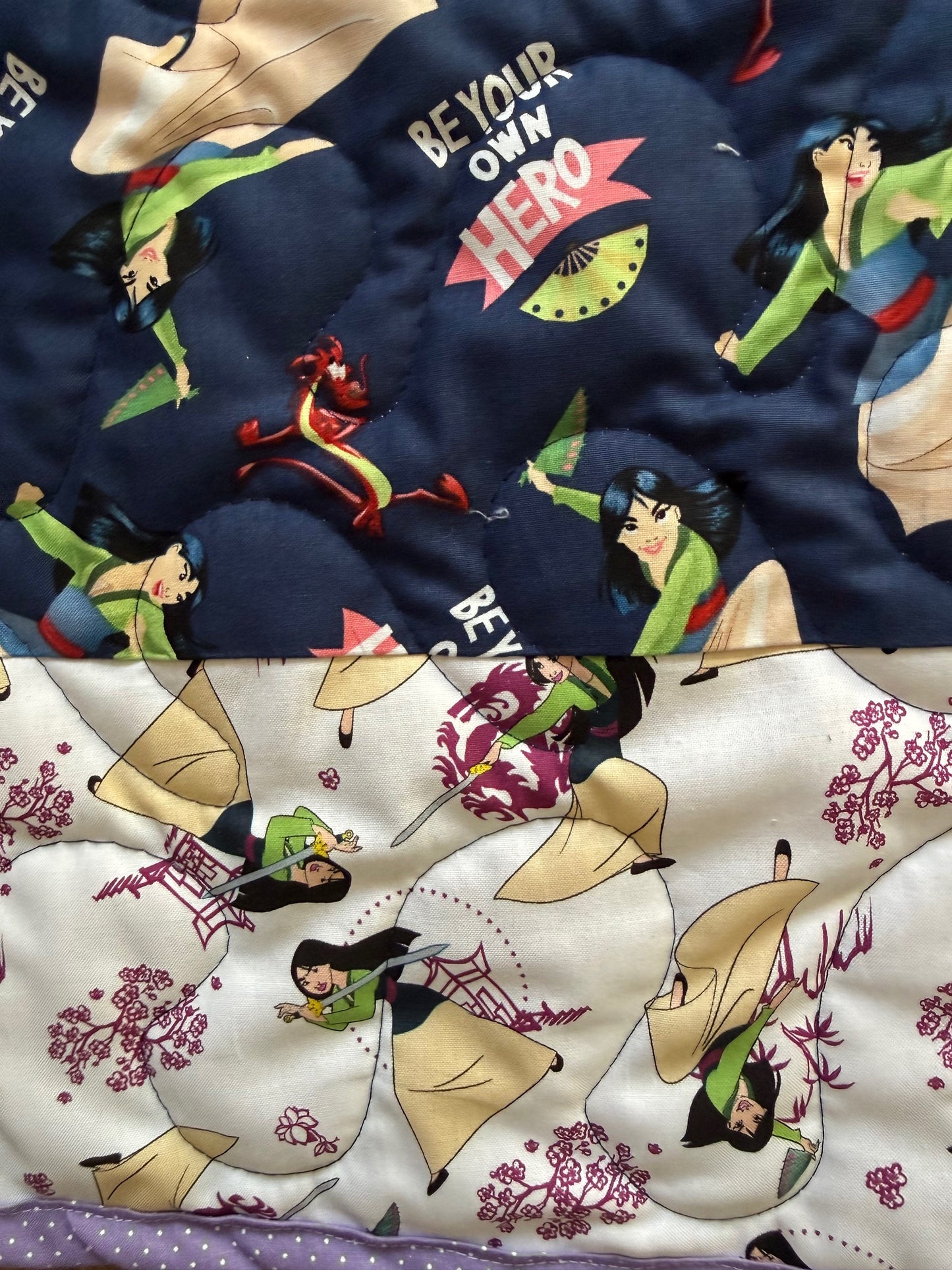 MULAN BE YOUR OWN HERO INSPIRED QUILTED BLANKET