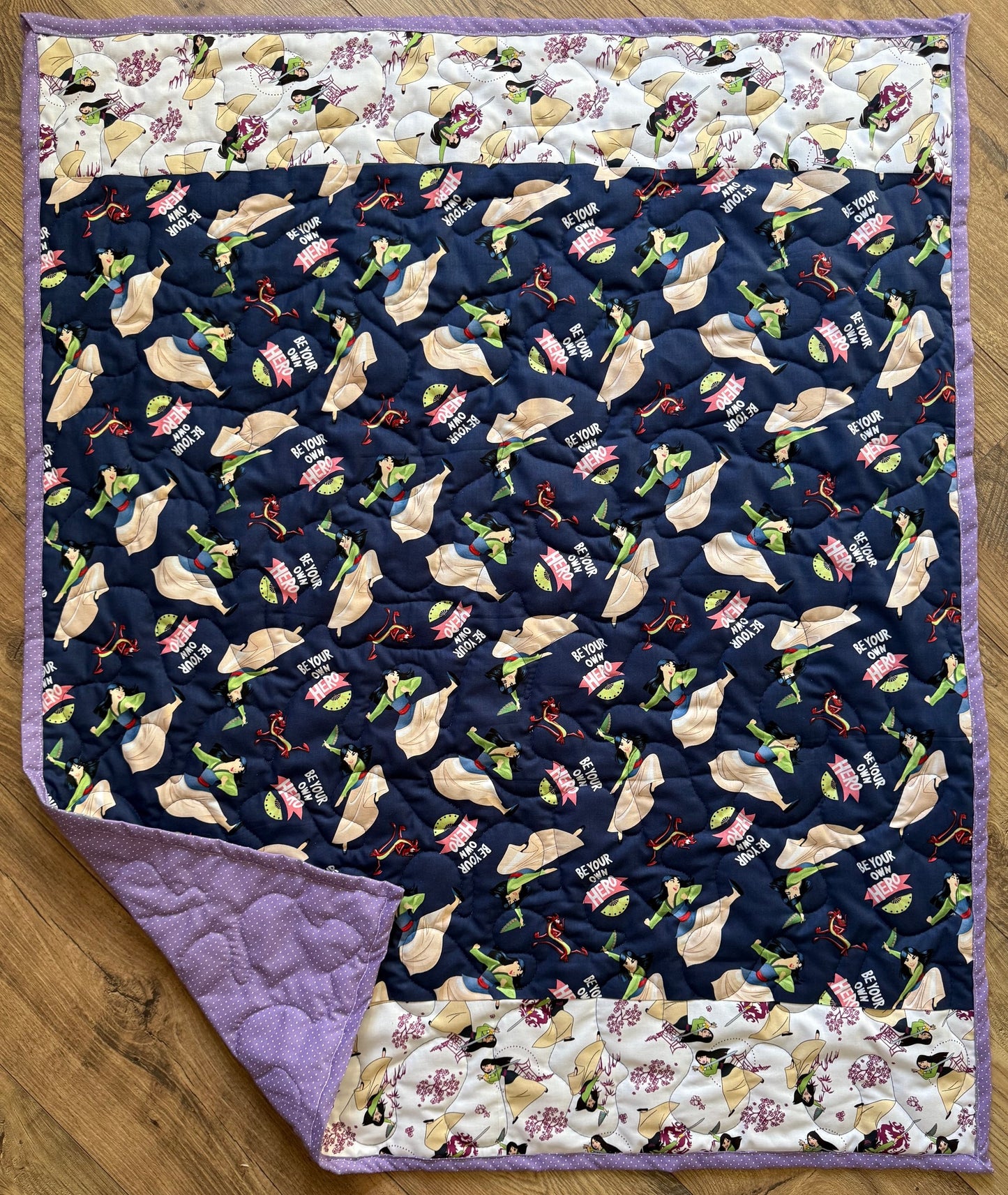 MULAN BE YOUR OWN HERO INSPIRED QUILTED BLANKET