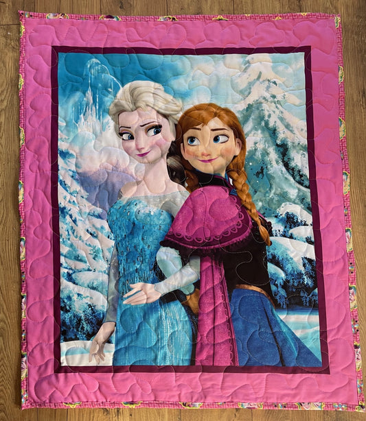  FROZENS SISTERS ELSA & ANNA INSPIRED QUILTED BLANKET