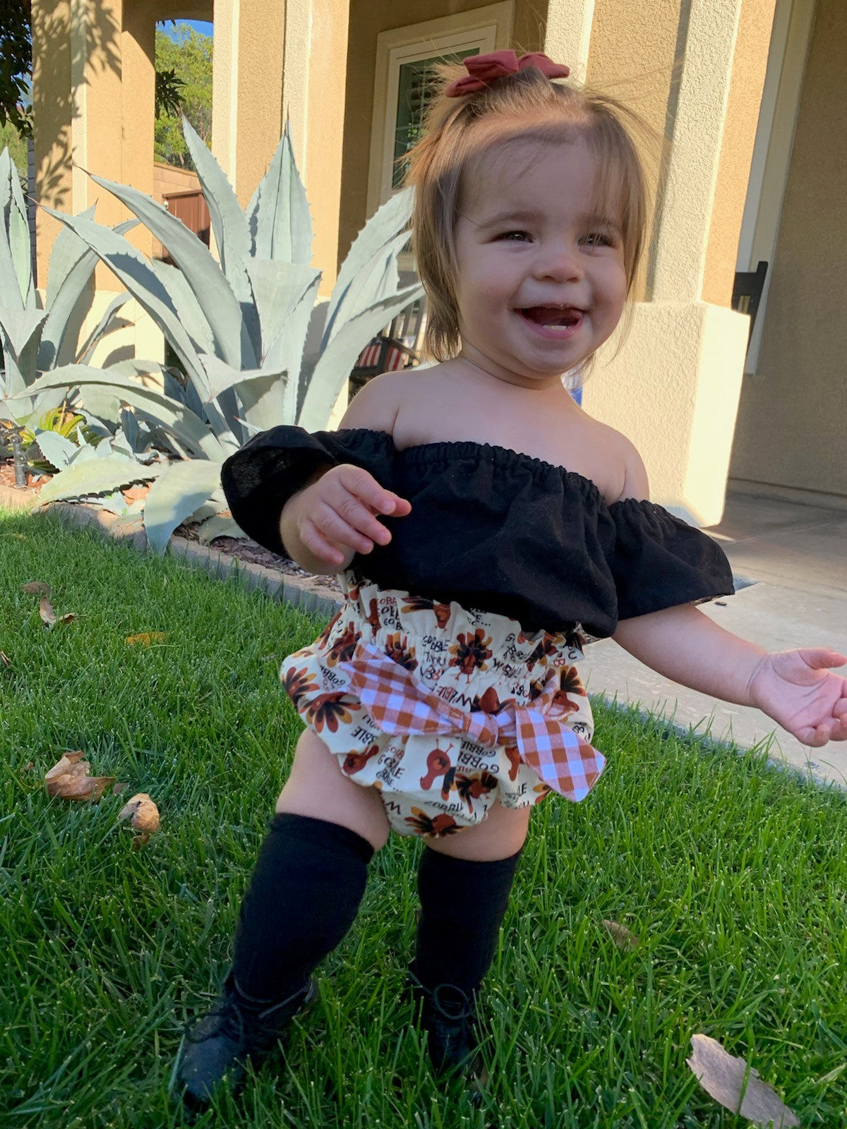 Baby Diaper Covers Thanksgiving Turkey Gobble Until You Wobble Boho High Rise Bloomers