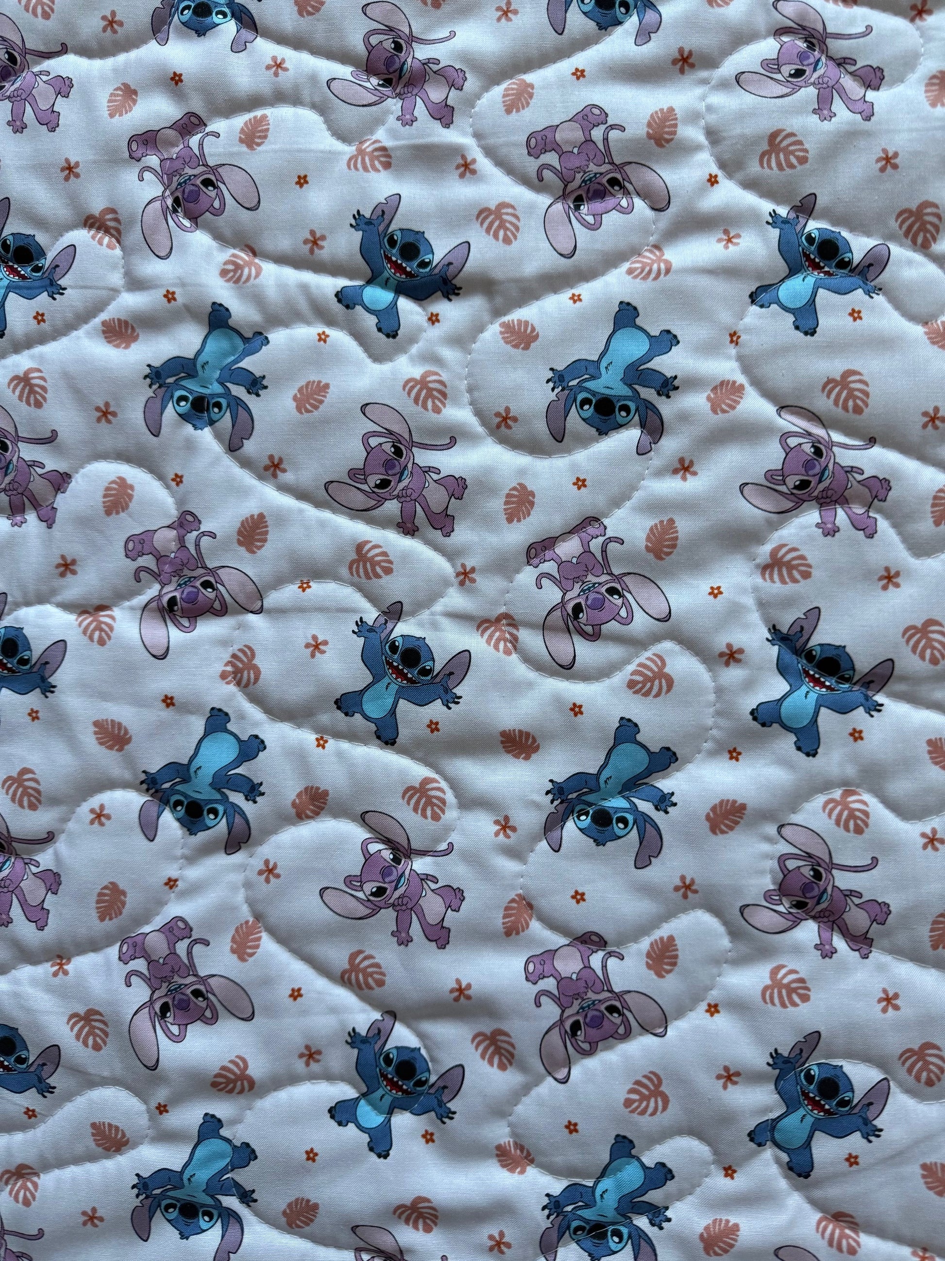 STITCH & ANGEL INSPIRED LILO & STITCH CARTOON Quilted Blanket