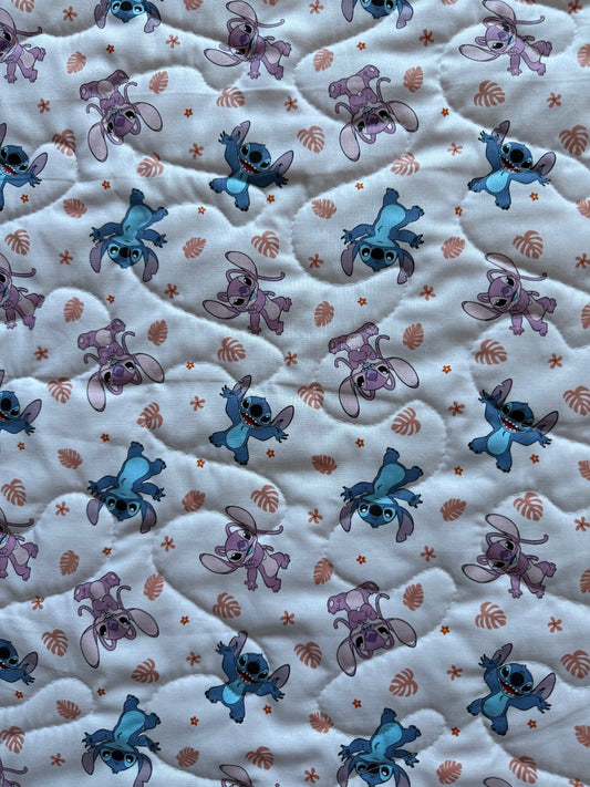 STITCH & ANGEL INSPIRED LILO & STITCH CARTOON Quilted Blanket