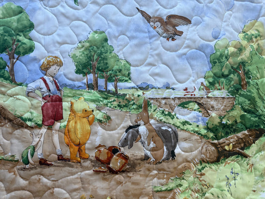 VINTAGE WINNIE THE POOH STORYBOOK CHARACTERS Inspired Quilted Blanket