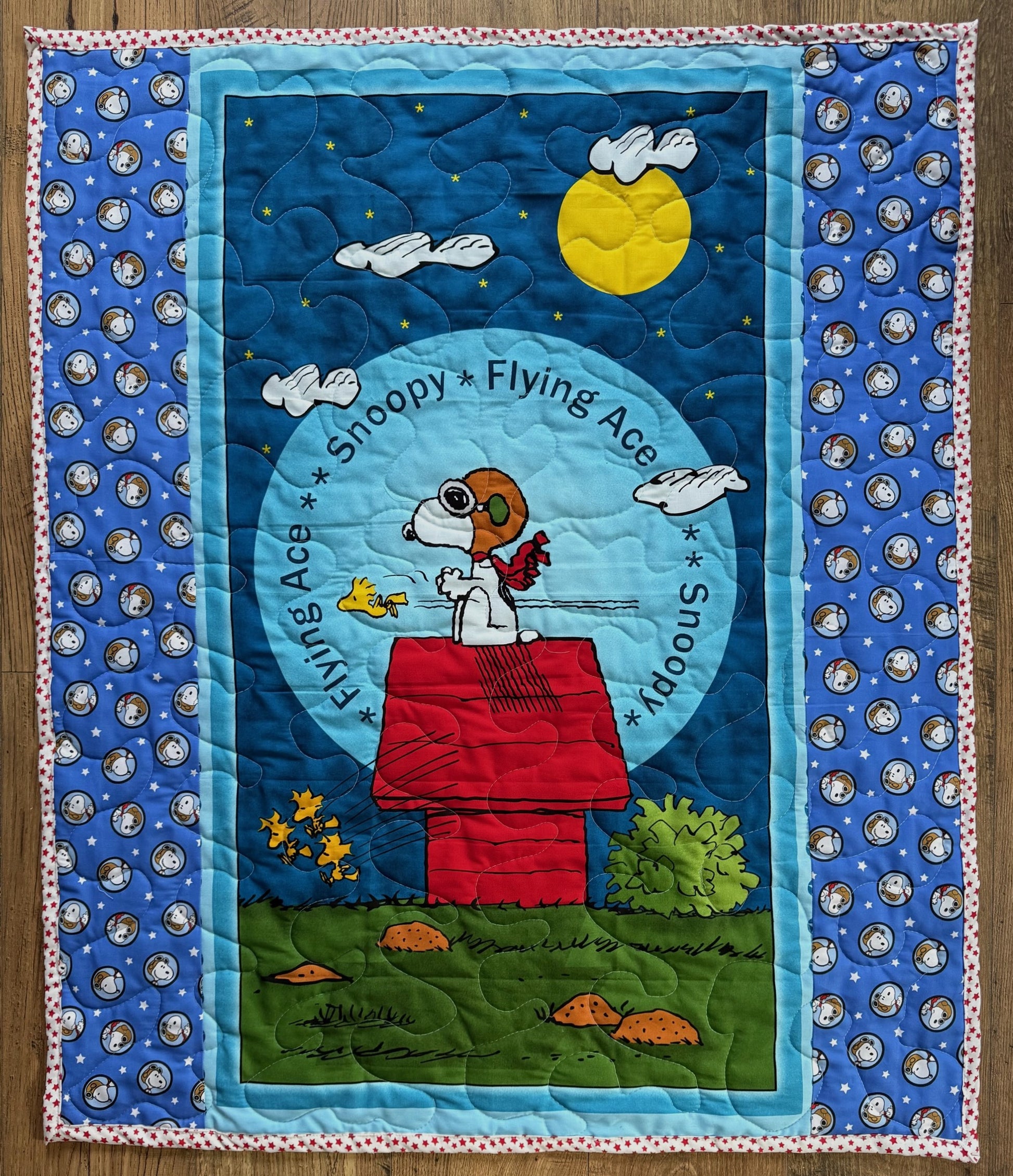 PEANUTS SNOOPY vs RED BARON Inspired "SNOOPY FLYING ACE" Quilted Blanket 36"X44"