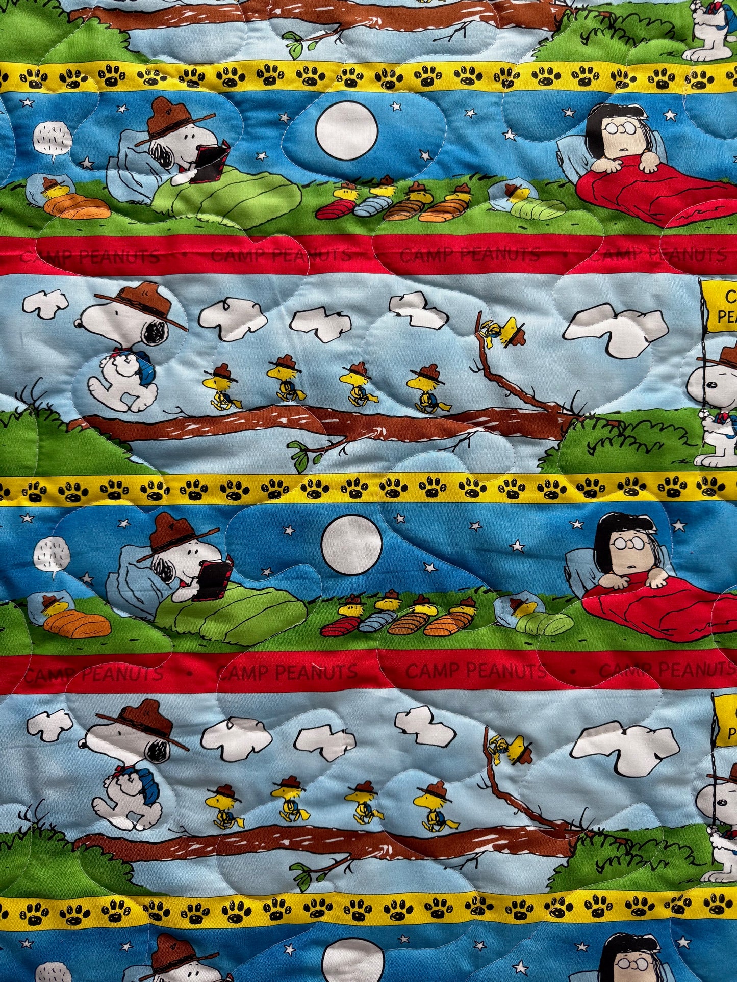 PEANUTS OUTDOORS SNOOPY WOODSTOCK MARCIE *CAMP PEANUTS* Inspired Quilted Blanket