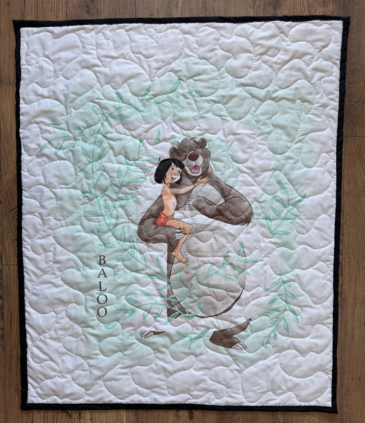 JUNGLE BOOK MOWGLI & BALOO Inspired Quilted Blanket