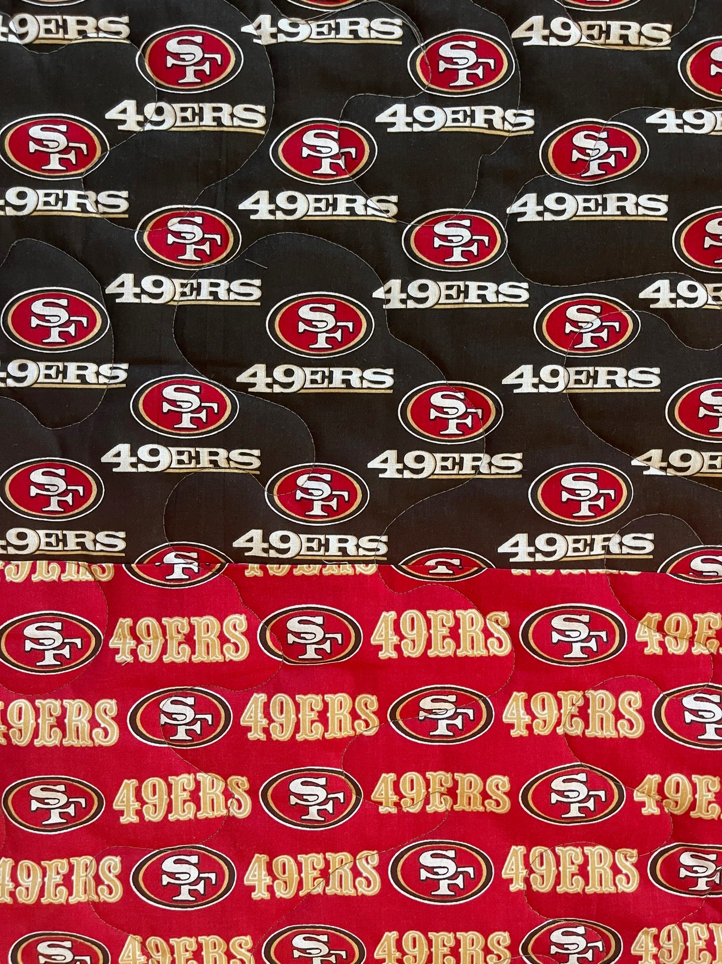 SAN FRANSICO 49ERS FOOTBALL inspired Quilted Blanket SF 49ERS