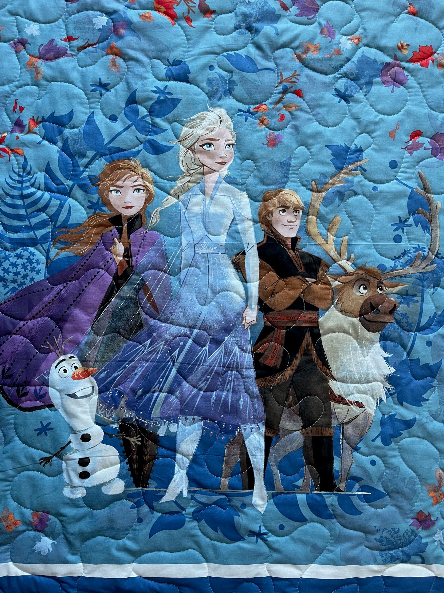 FROZENS SISTERS ANNA ELSA OLAF KRISTOFF Inspired Quilted Blanket
