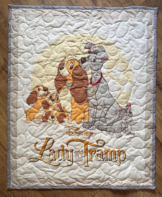 CLASSIC LADY AND THE TRAMP QUILTED BLANKET