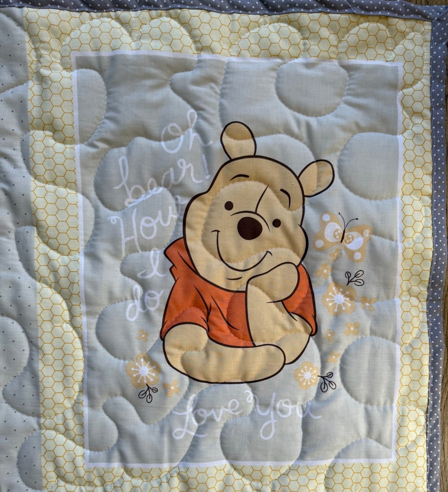 POOH, EEYORE, PIGLET, TIGGER Inspired Quilted Blanket