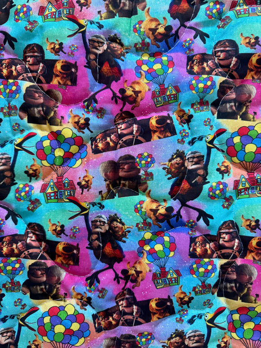 UP MOVIE CHARACTERS BRIGHT FABRIC QUILTED BLANKET