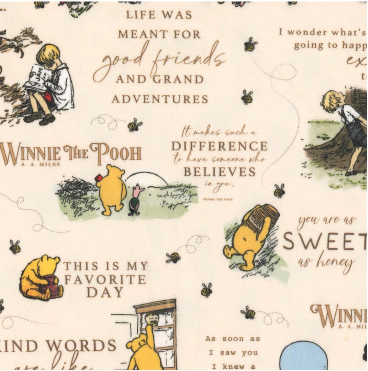Girls, Infant and Toddlers VINTAGE WINNIE THE POOH Sweet As Honey Boho Style Sundress with Shoulder Ties