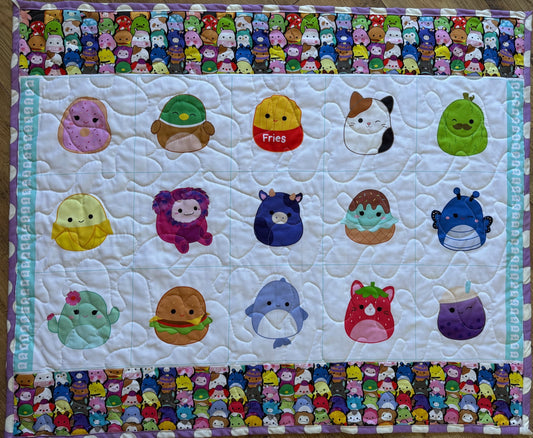 SQUISHMALLOWS PLUSH TOYS INSPIRED QUILTED BLANKET