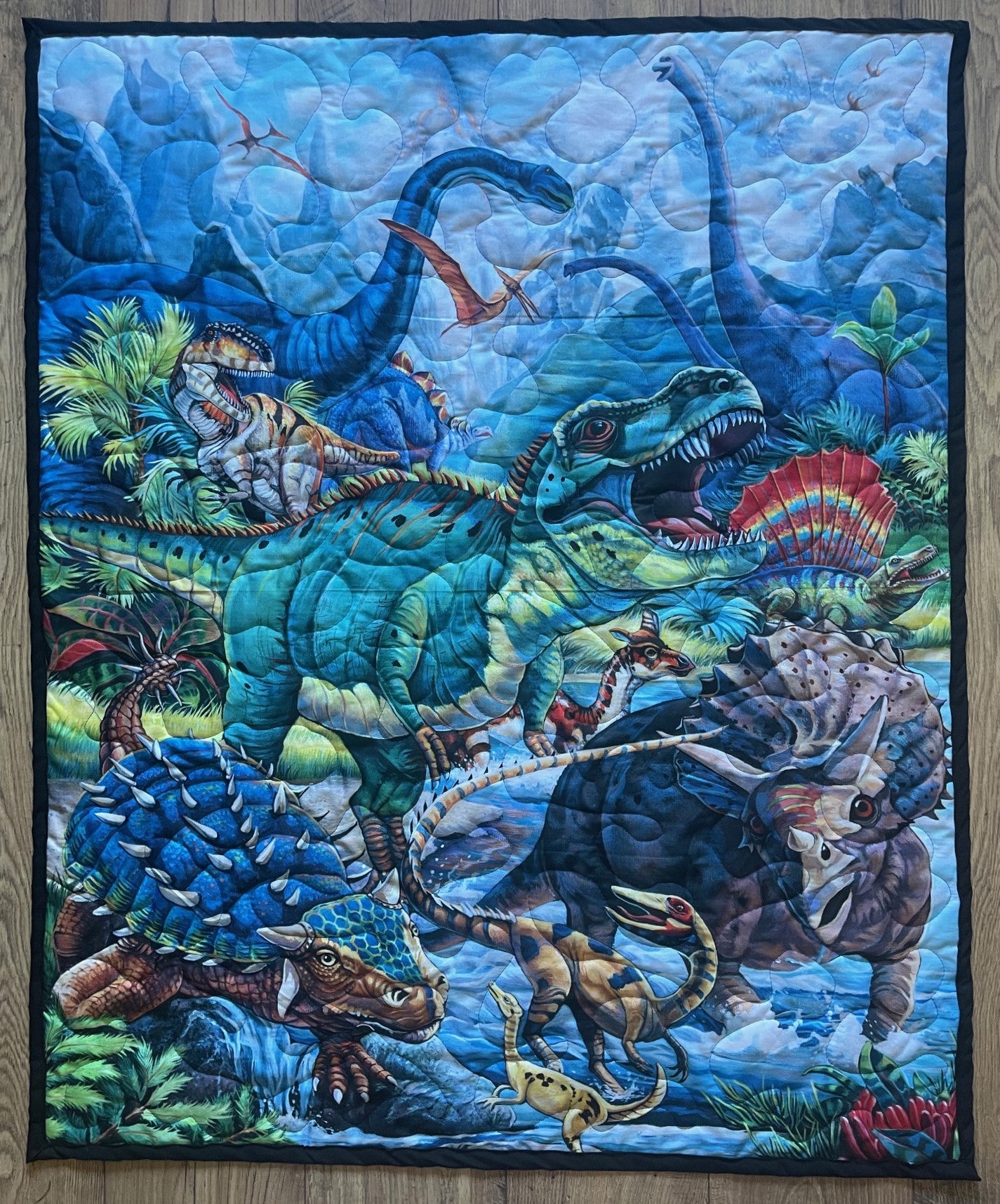 DINOSAURS JURASSIC QUILTED BLANKET 36"X44"