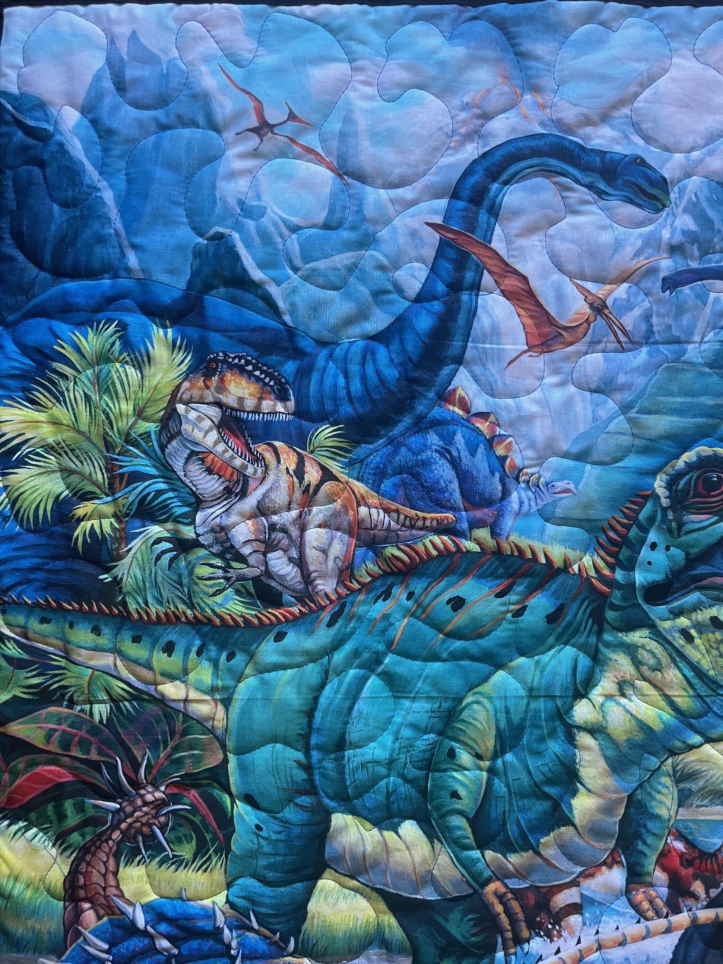 DINOSAURS JURASSIC QUILTED BLANKET 36"X44"