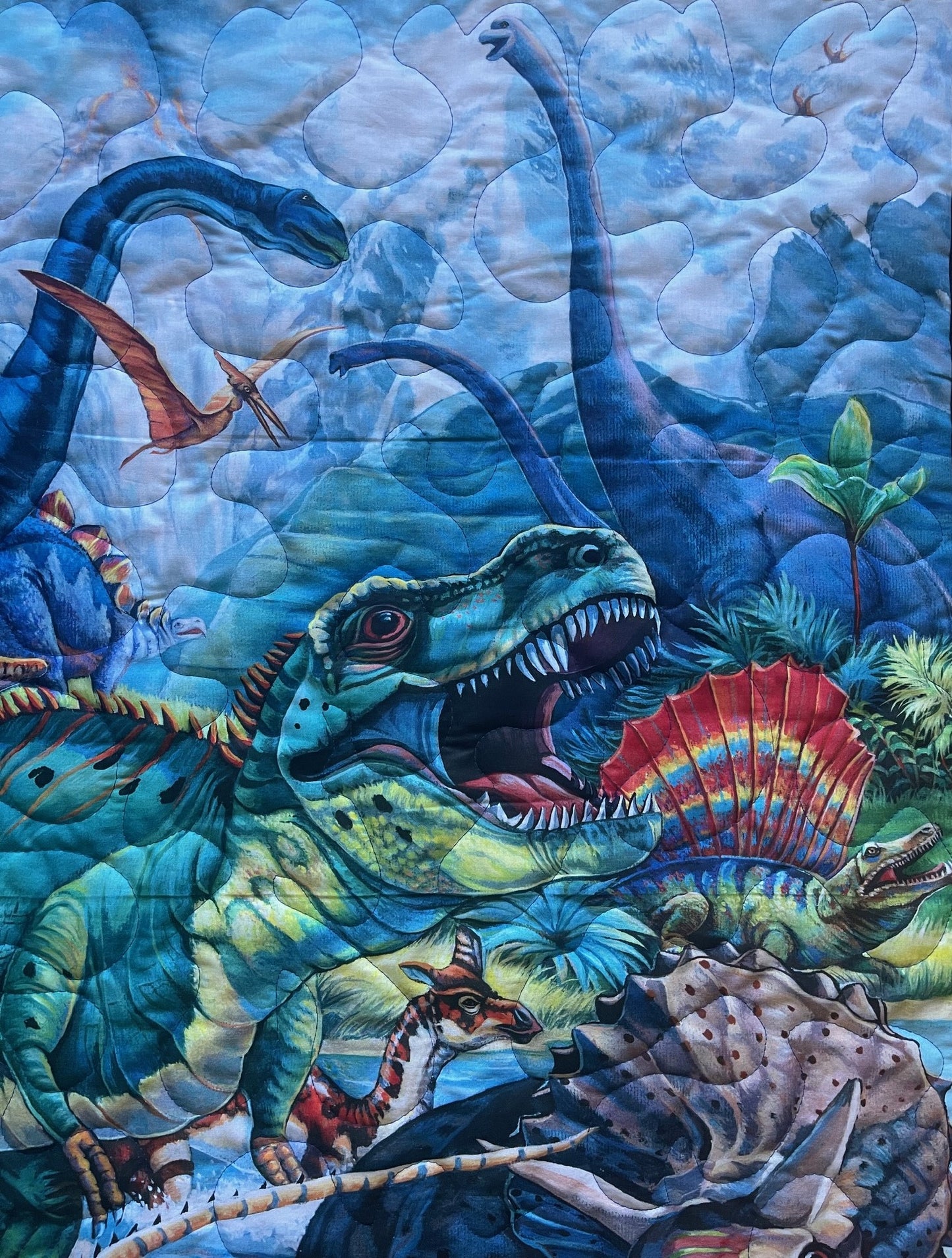 DINOSAURS JURASSIC QUILTED BLANKET 36"X44"