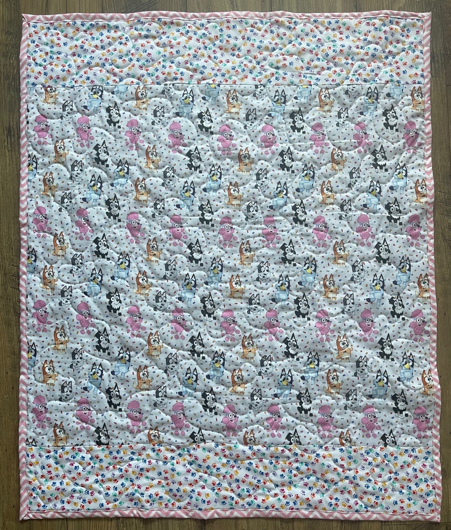 BLUEY CHARACTERS Inspired BLUEY CARTOON Quilted Blanket