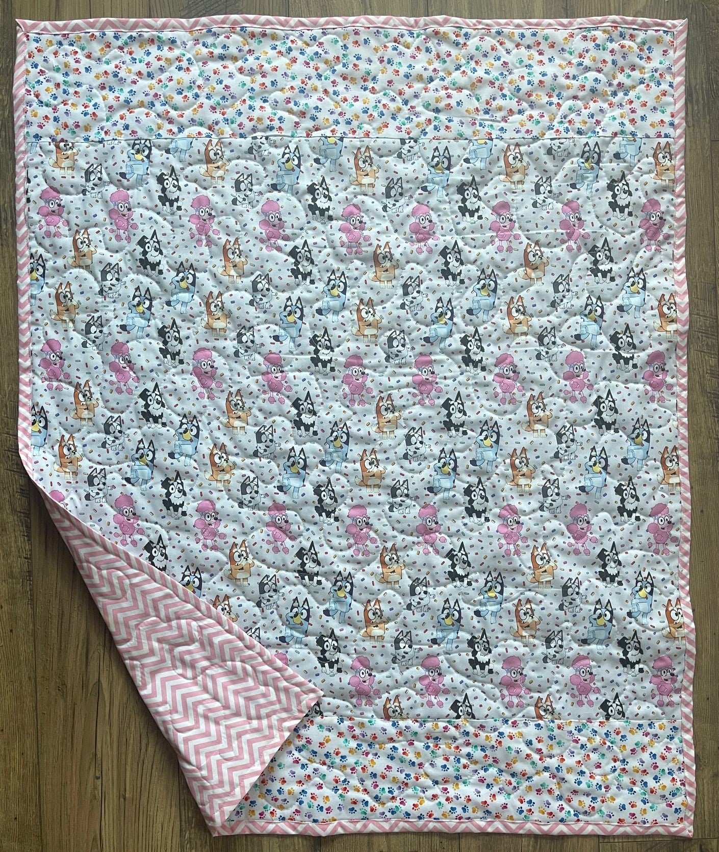 BLUEY CHARACTERS Inspired BLUEY CARTOON Quilted Blanket