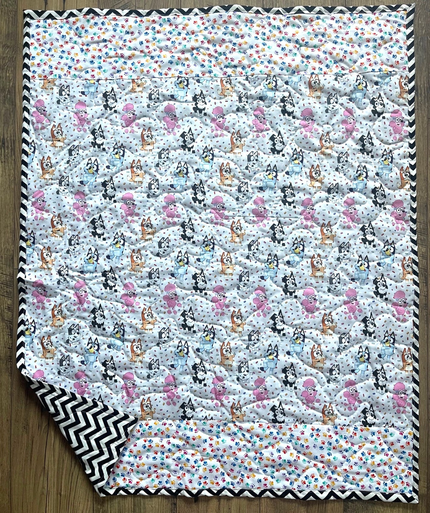 BLUEY CHARACTERS Inspired BLUEY CARTOON Quilted Blanket