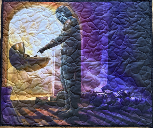 The Mandalorian Turning Point Grogu inspired Quilted Blanket DIGITALLY PRINTED FABRIC