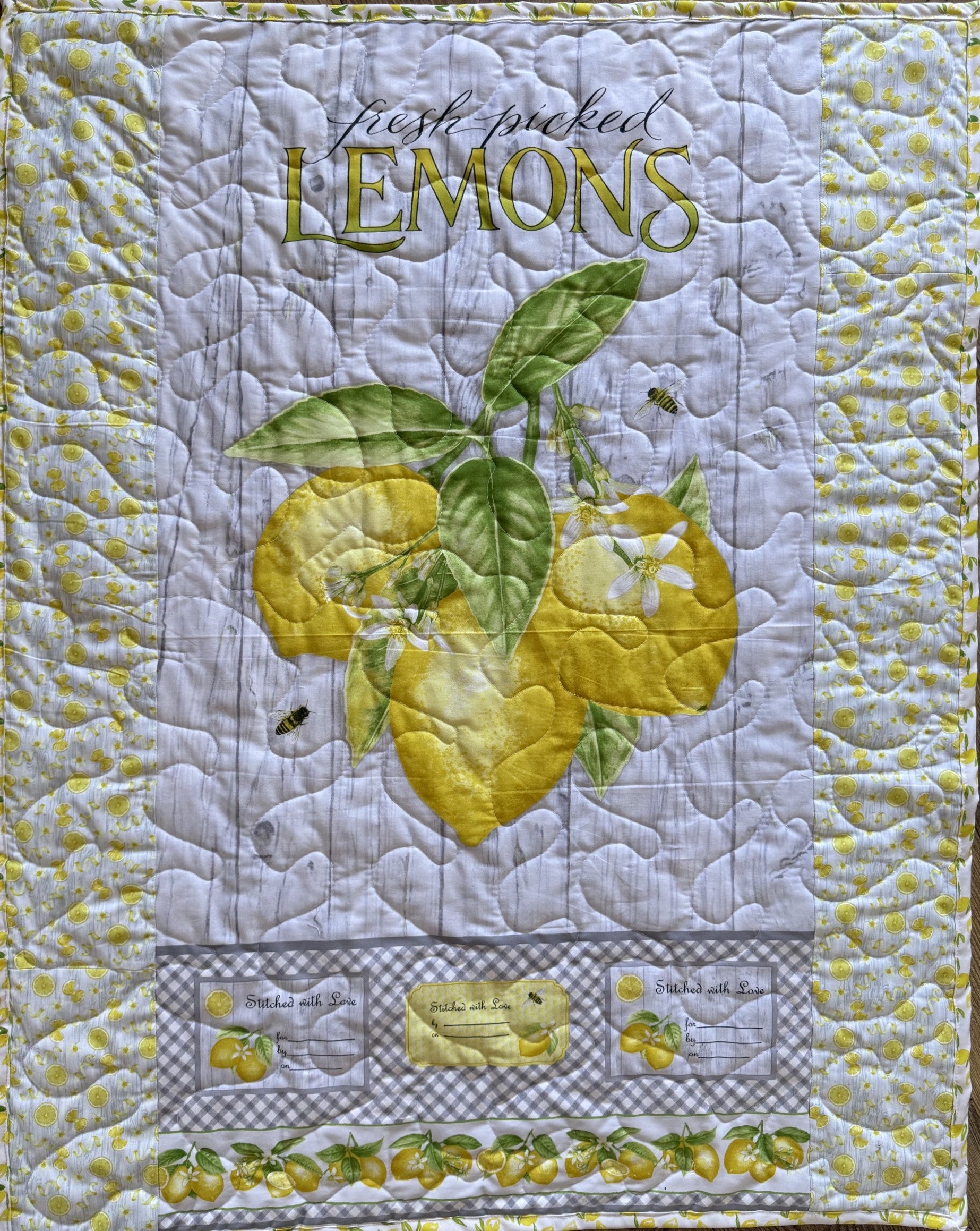 FRESH PICKED LEMONS LEMON FESTIVAL INSPIRED QUILTED BLANKET