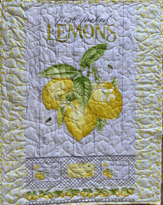 FRESH PICKED LEMONS LEMON FESTIVAL INSPIRED QUILTED BLANKET