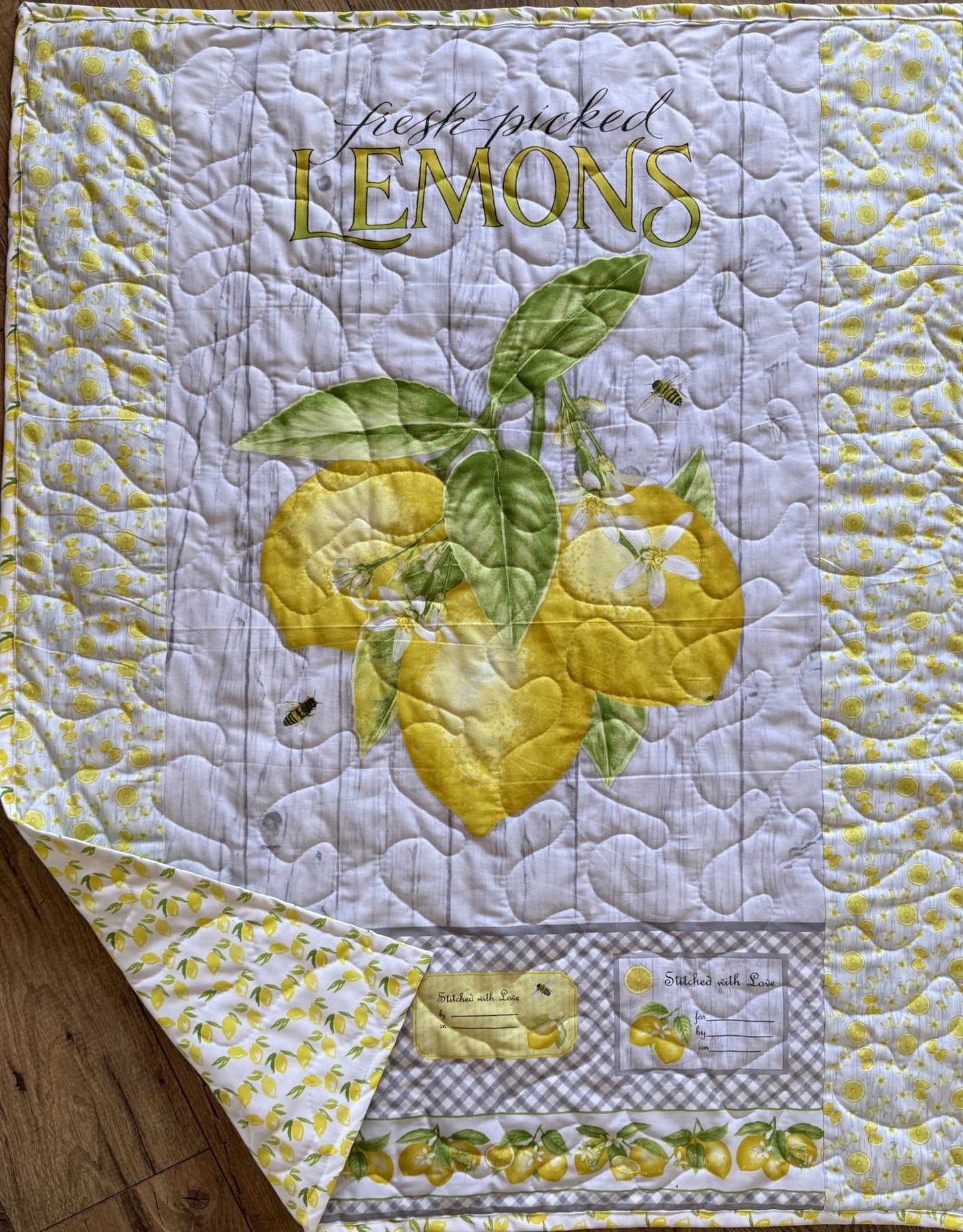 FRESH PICKED LEMONS LEMON FESTIVAL INSPIRED QUILTED BLANKET