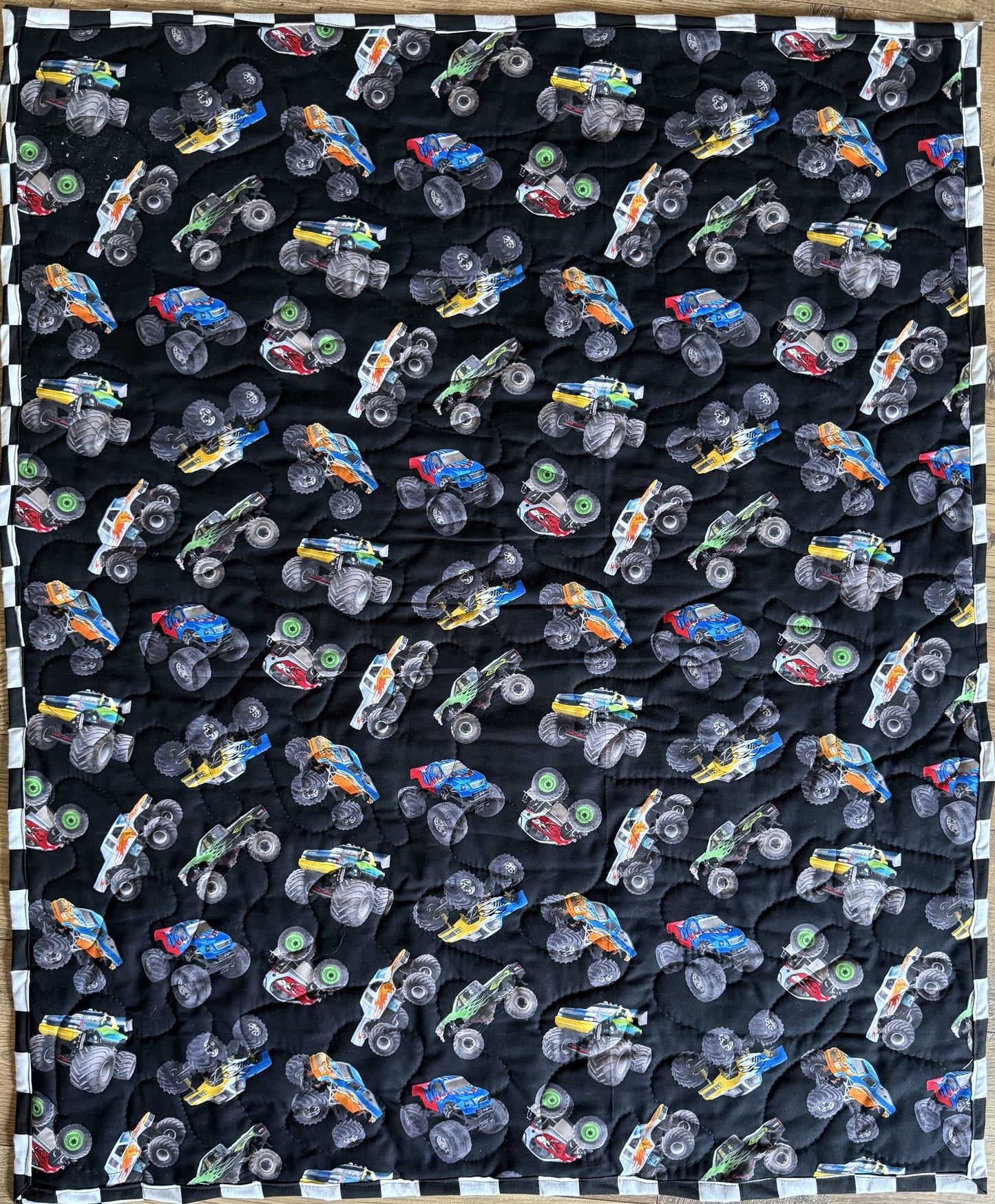 MONSTER TRUCKS INSPIRED QUILTED BLANKET