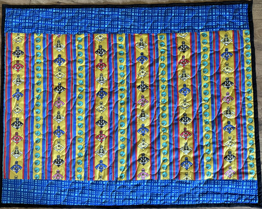 GO GO POWER RANGERS 90'S SUPERHEROES QUILTED BLANKET