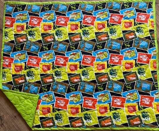 SHREK CERTIFIEDSWAMP SNEER INSPIRED QUILT BLANKET
