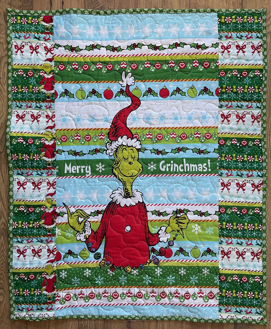 DR SEUSS HOW THE GRINCH STOLE CHRISTMAS Inspired Quilted Blanket MERRY GRINCHMAS!