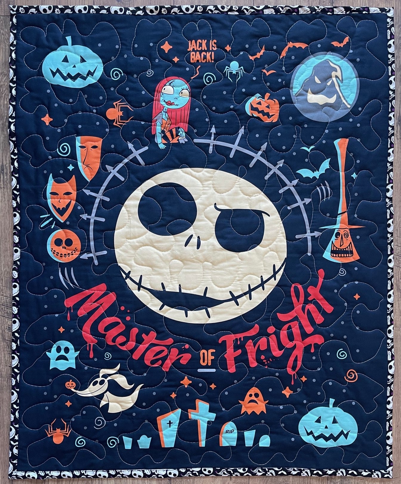 NIGHTMARE BEFORE CHRISTMAS *MASTER OF FRIGHT* QUILTED BLANKET