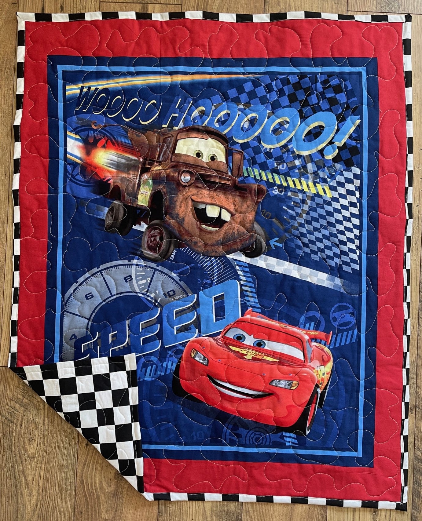 CARS MATER & LIGHTNING MC QUEEN 95 INSPIRED QUILTED BLANKET