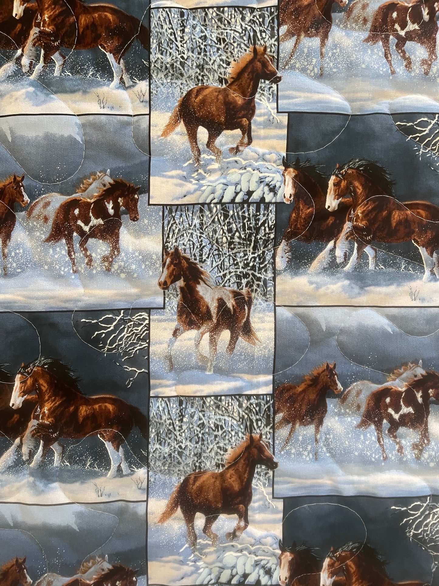 HORSE WHISPERER WILD HORSES REVERSIBLE QUILTED BLANKET