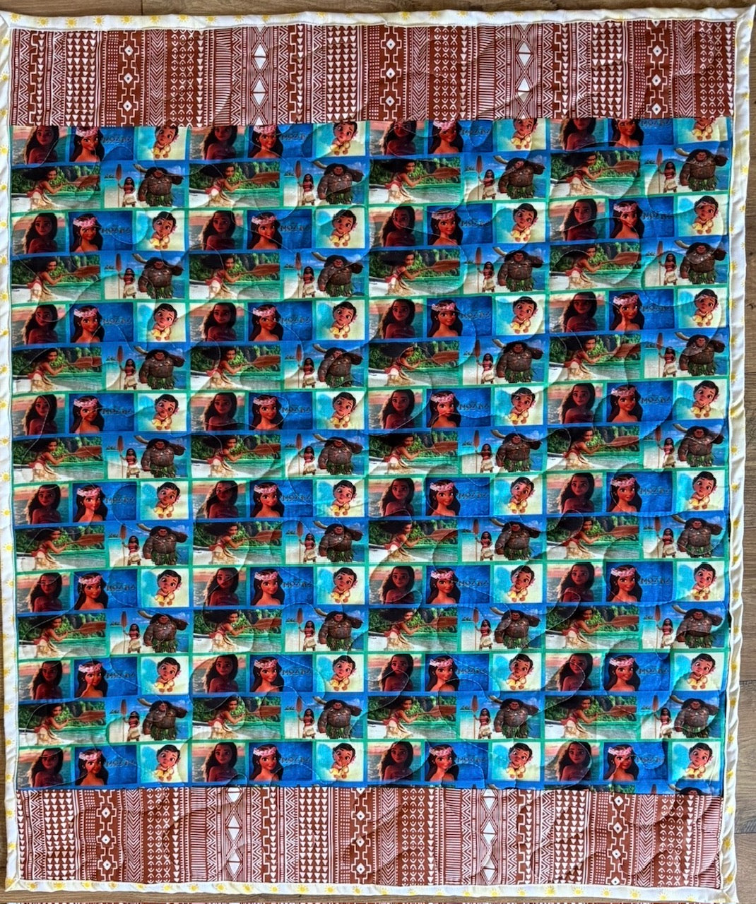MOANA CARTOON MOVIE SCENES INSPIRED QUILTED BLANKET