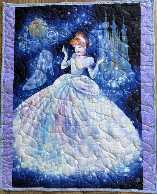 CINDERELLA GLASS SLIPPER Inspired Digitally Printed Quilted Blanket