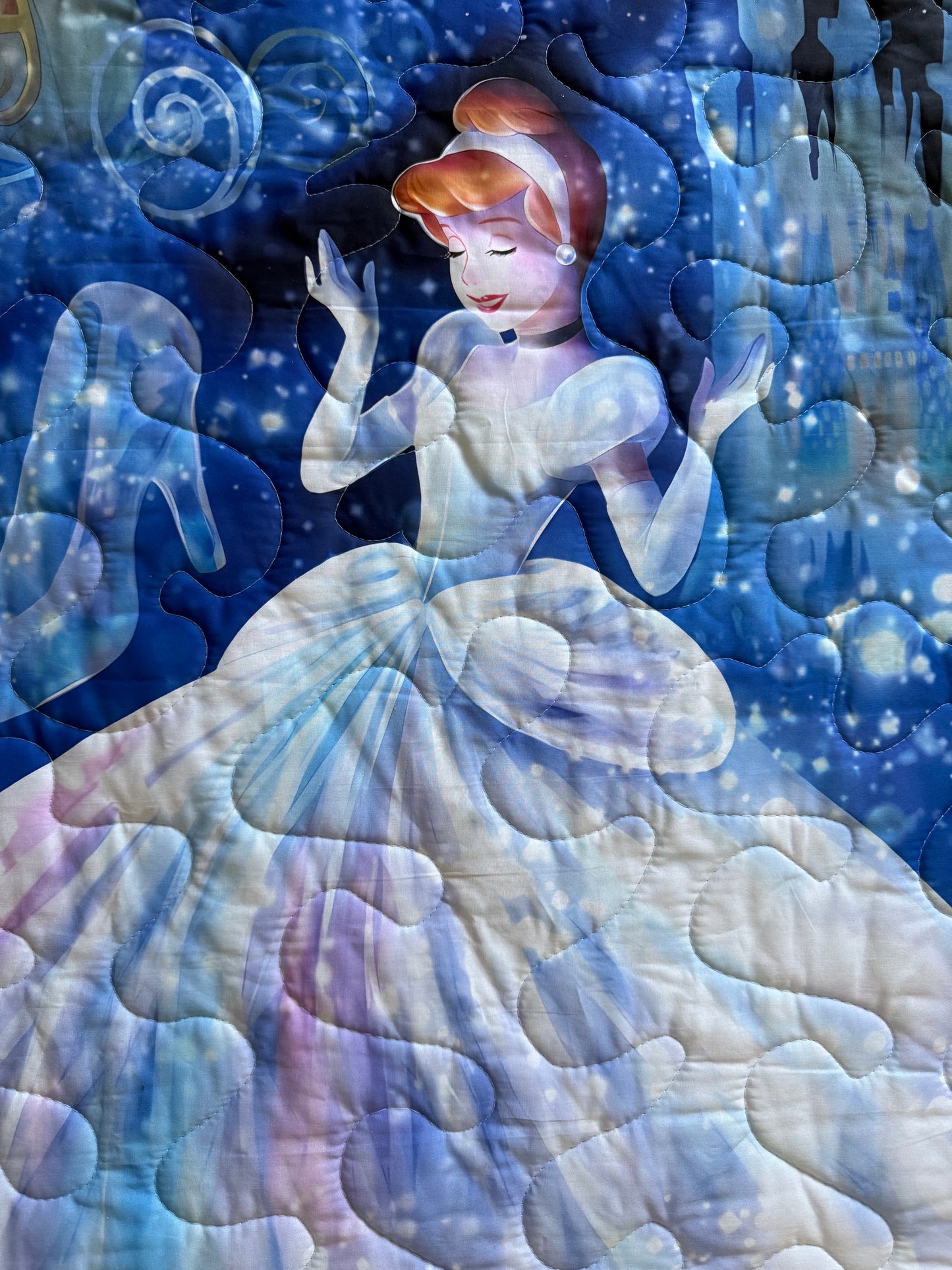 CINDERELLA GLASS SLIPPER Inspired Digitally Printed Quilted Blanket