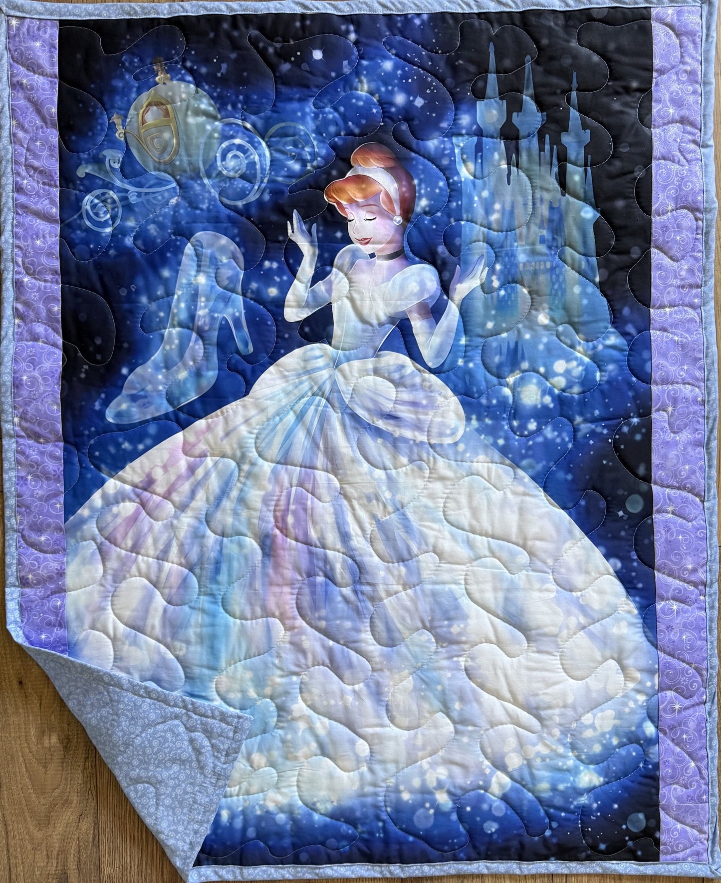CINDERELLA GLASS SLIPPER Inspired Digitally Printed Quilted Blanket