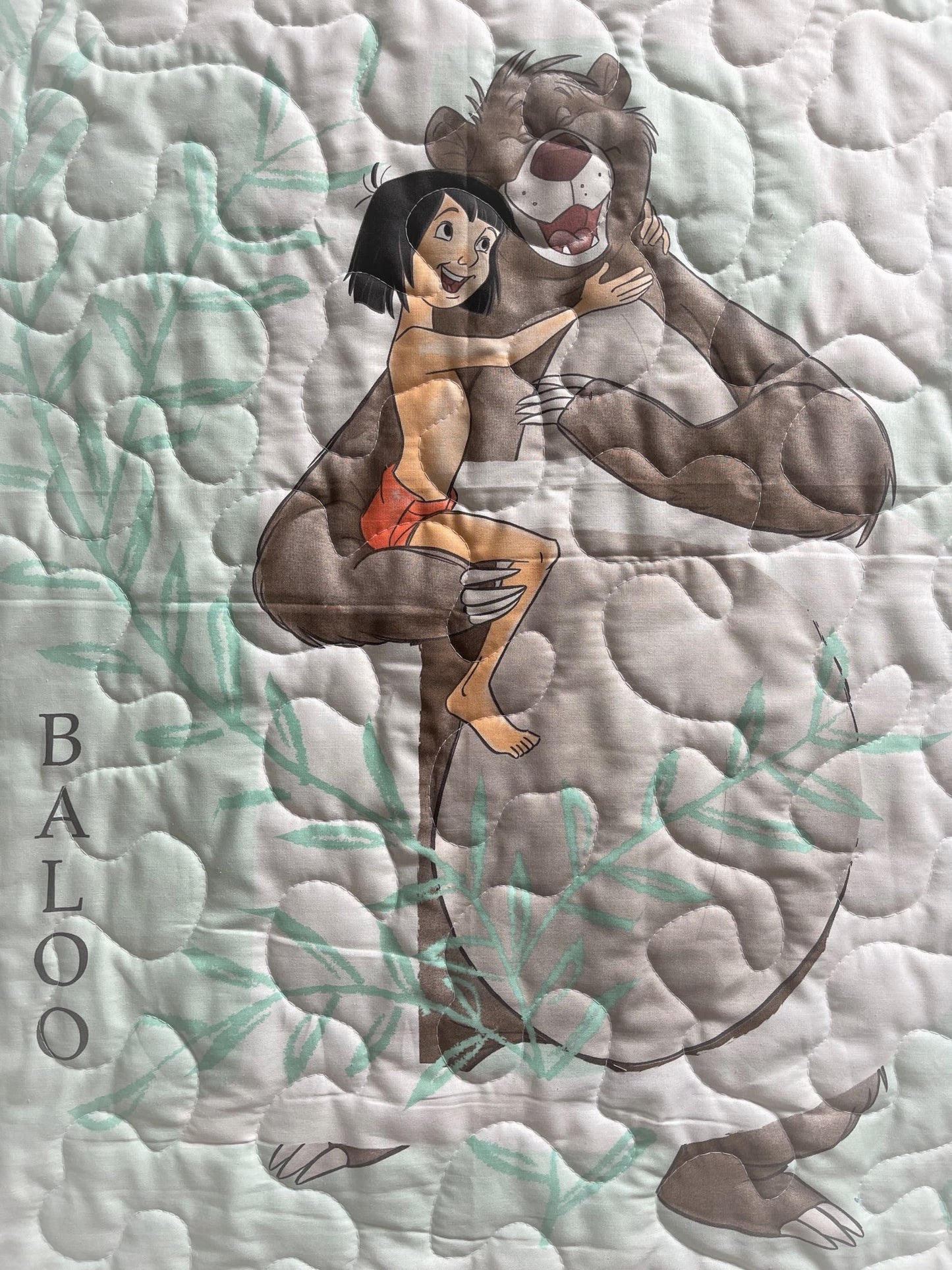 JUNGLE BOOK MOWGLI & BALOO Inspired "BALOO" Quilted Blanket 36"X44"