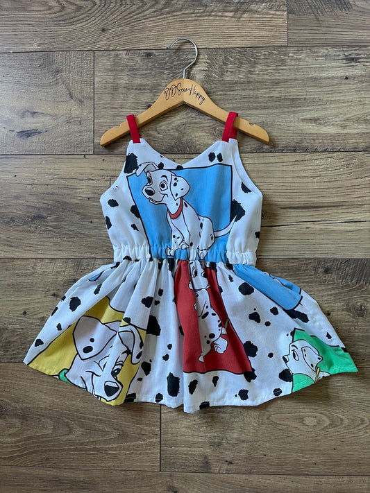 Girls Toddler 101 DALMATIANS Boho Sundress Dress elastic waist style
