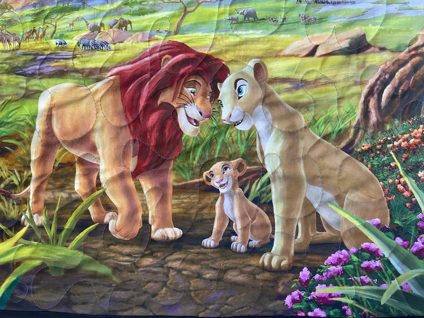 THE LION KING FAMILY DIGITAL PRINT QUILTED BLANKET
