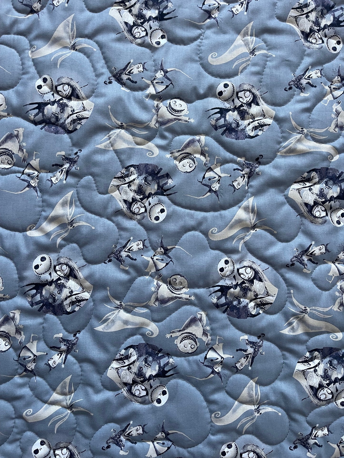 NIGHTMARE BEFORE CHRISTMAS JACK SKELLINGTON and ZERO GRAVEYARD COFFINS Inspired Quilted Blanket