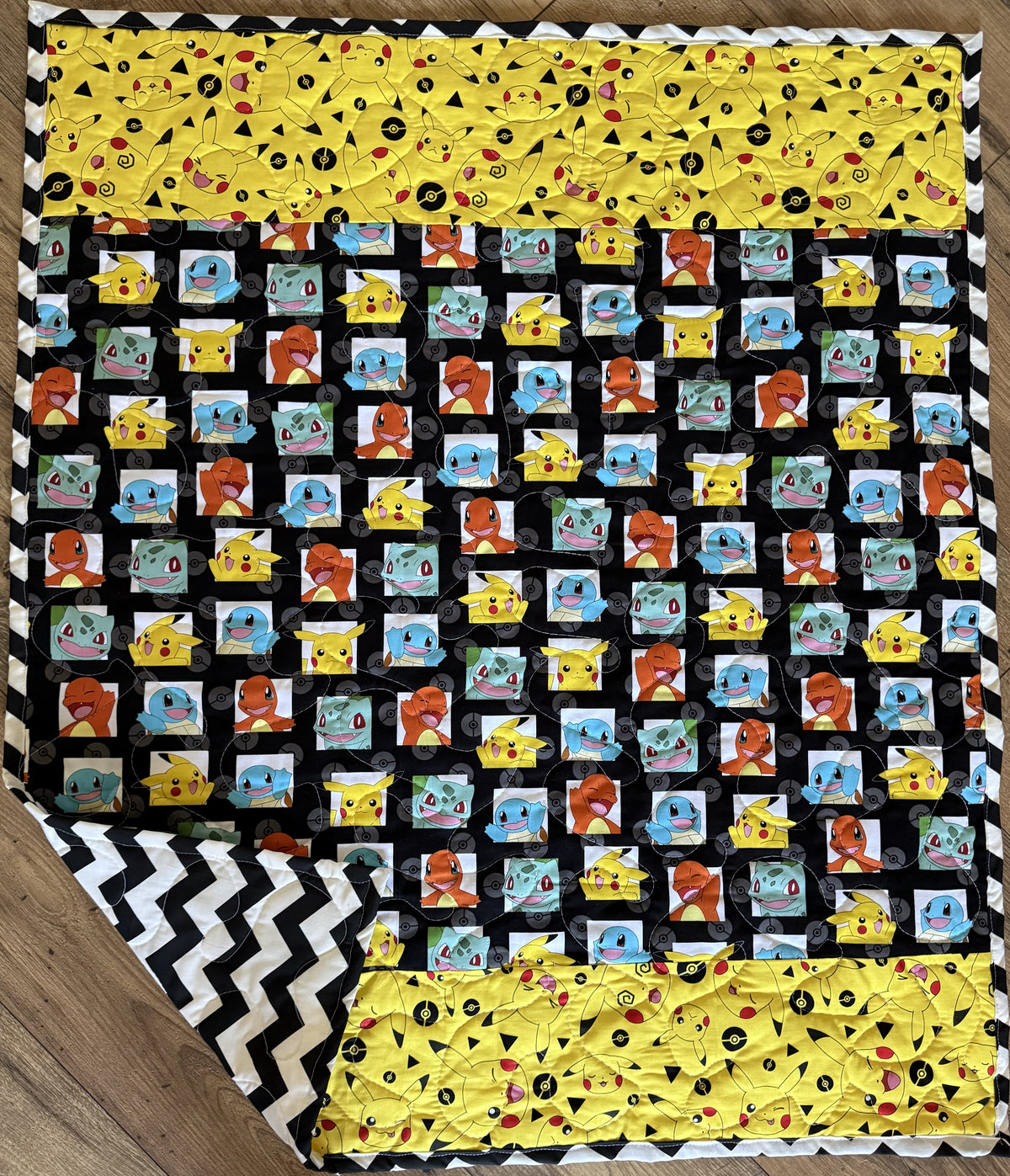 POKEMON CHARACTERS VIDEO GAME QUILTED BLANKET
