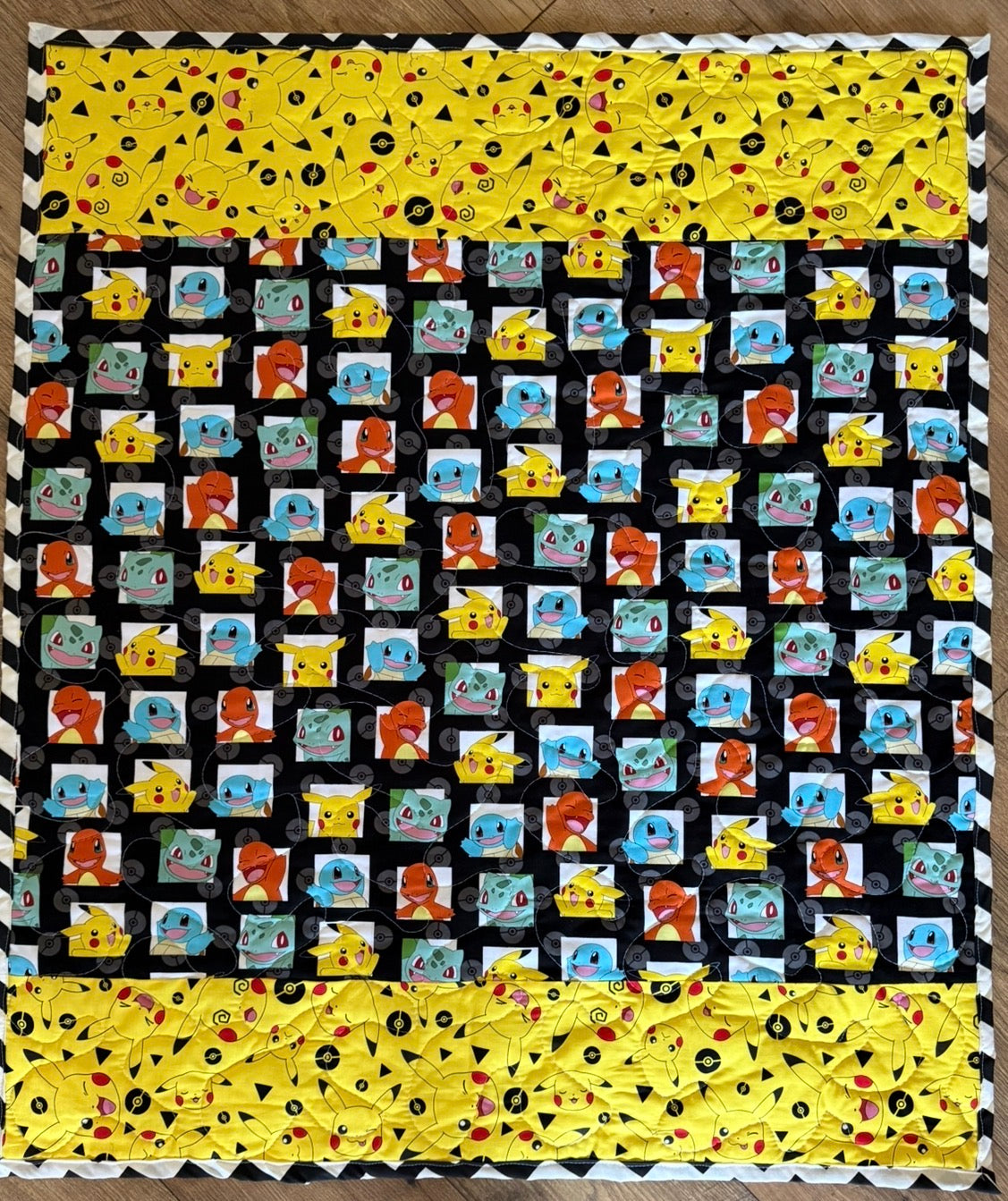 POKEMON CHARACTERS VIDEO GAME QUILTED BLANKET