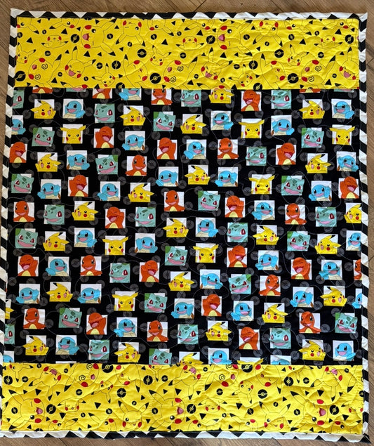 POKEMON CHARACTERS VIDEO GAME QUILTED BLANKET