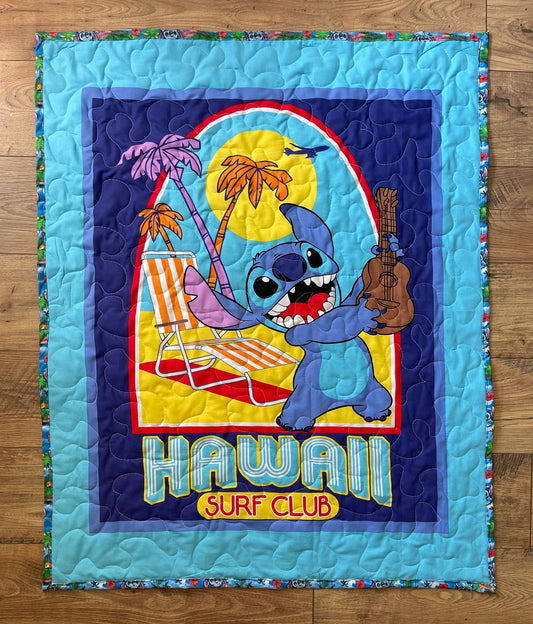 LILO & STITCH INSPIRED STITCH HAWAII SURF CLUB 36"X44" Quilted Blanket