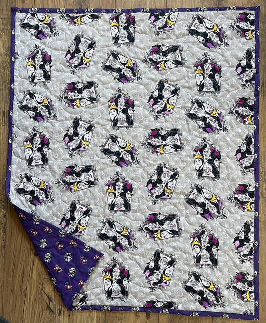 VILLAINS, URSULA, EVIL WITCH, CRUELLA DE VIL, MALEFICENT INSPIRED QUILTED BLANKET