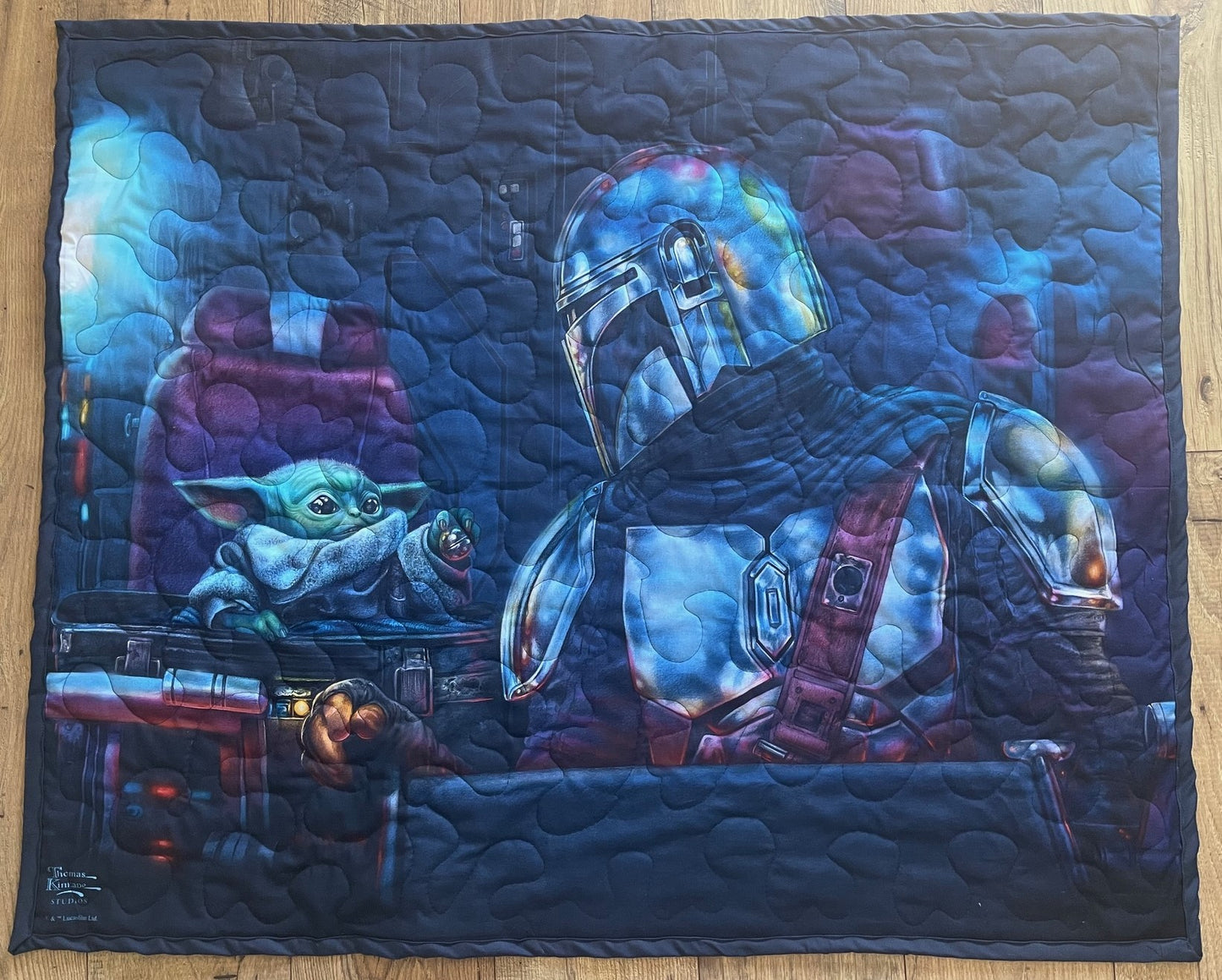 The Grogu Mandalorian inspired Quilted Blanket DIGITALLY PRINTED FABRIC