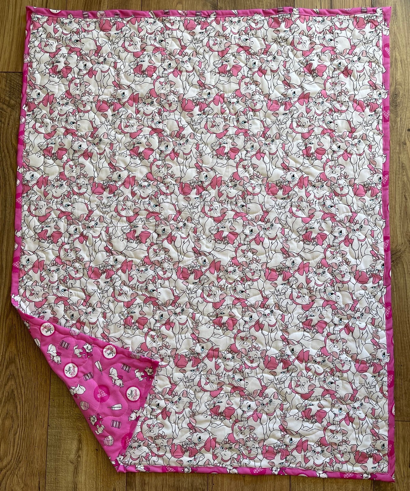 MARIE OF THE ARISTOCATS WALT DISNEY PRODUCTIONS Inspired Pink QUILTED Blanket