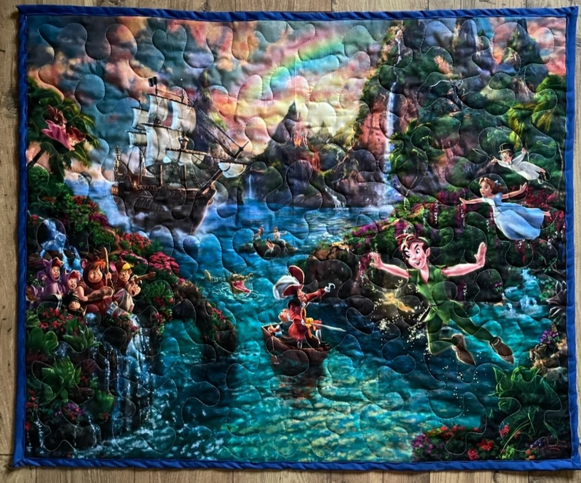 PETER PAN Inspired Quilted Blanket DIGITALLY PRINTED FABRIC